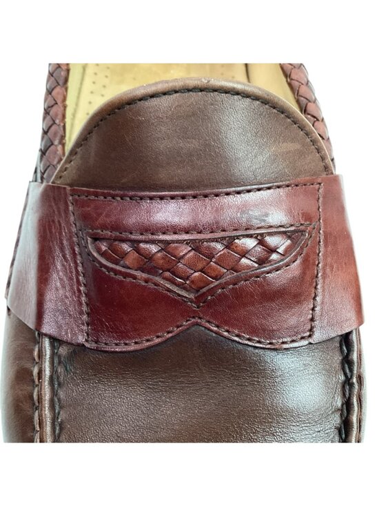Allen Edmonds Newcastle Mens 10.5D Braided Leather Loafers Brown main image 5